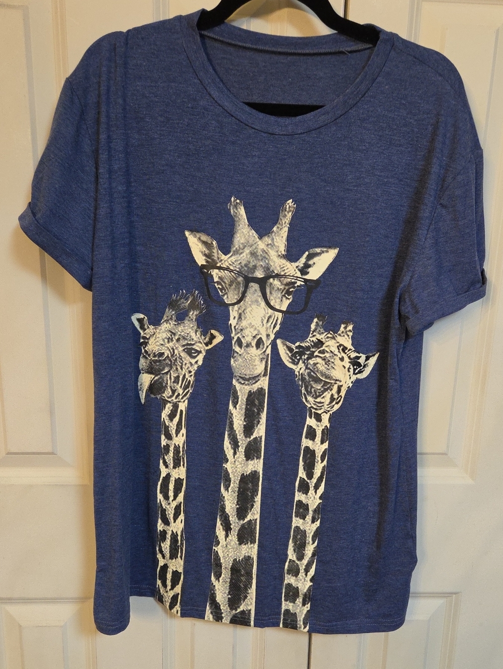 Kids Blue Giraffe Graphic Tee - Brand Unknown